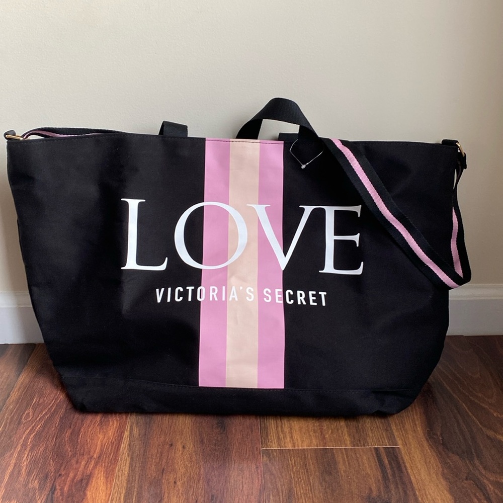 Love Victorias Secret Full Zippered Large Tote with Handles and Adjustable